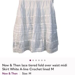 White Lace A-Line Skirt large